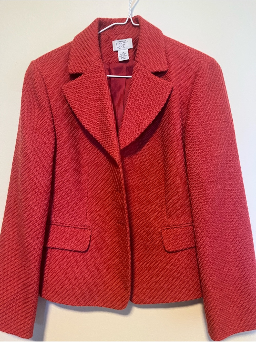 Ann Taylor LOFT salmon colored Textured Blazer Jacket